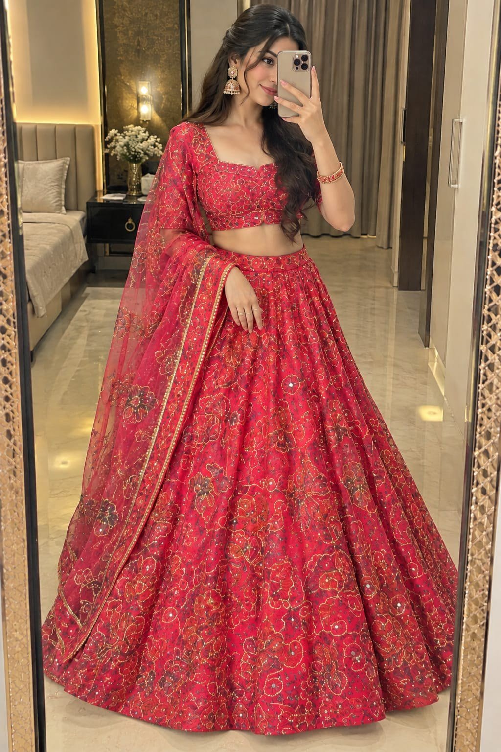 Premium Taby Silk Mirror Work Lehenga by ranisahab